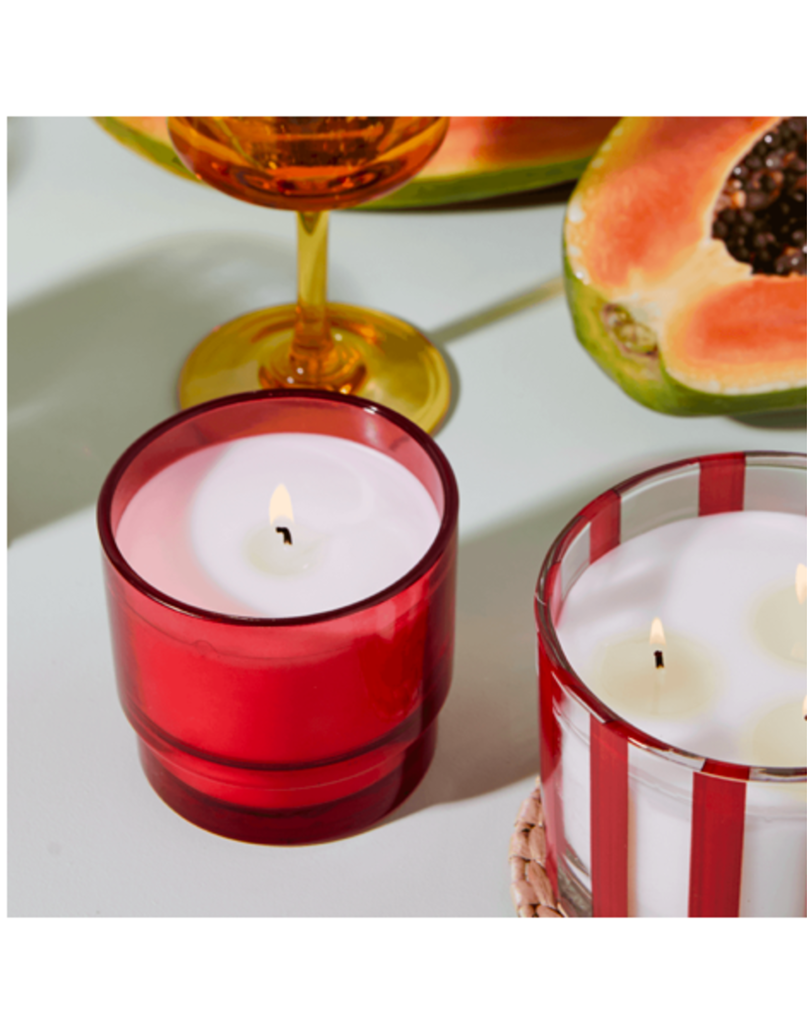 PAX - Soy Candle / Rosewood & Vanilla, Red Juicy Glass, 7oz