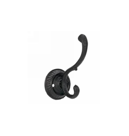 AES - Double Wall Hook / French, Black, 2 x 5"