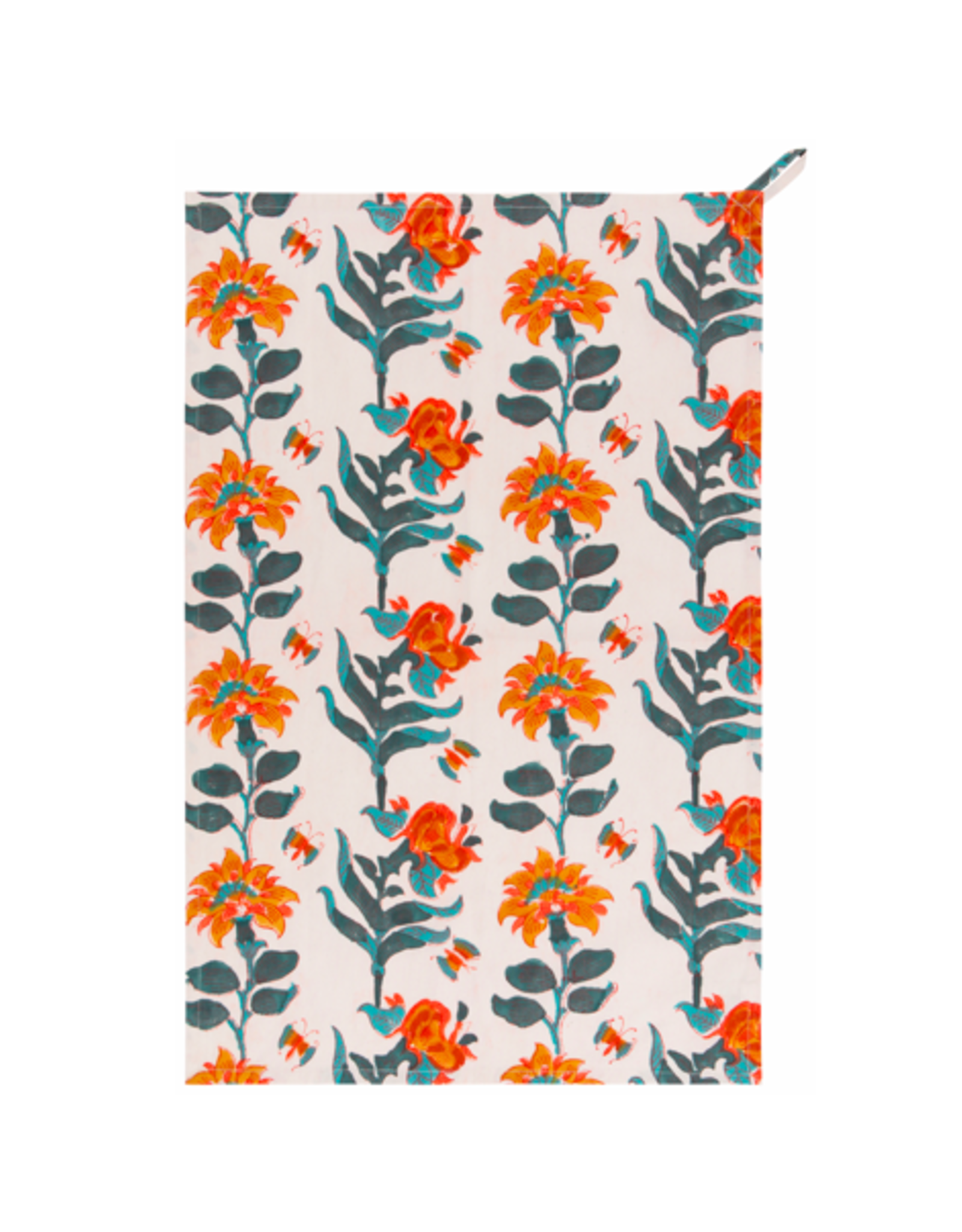 Tea Towel - Block Print, Calendula