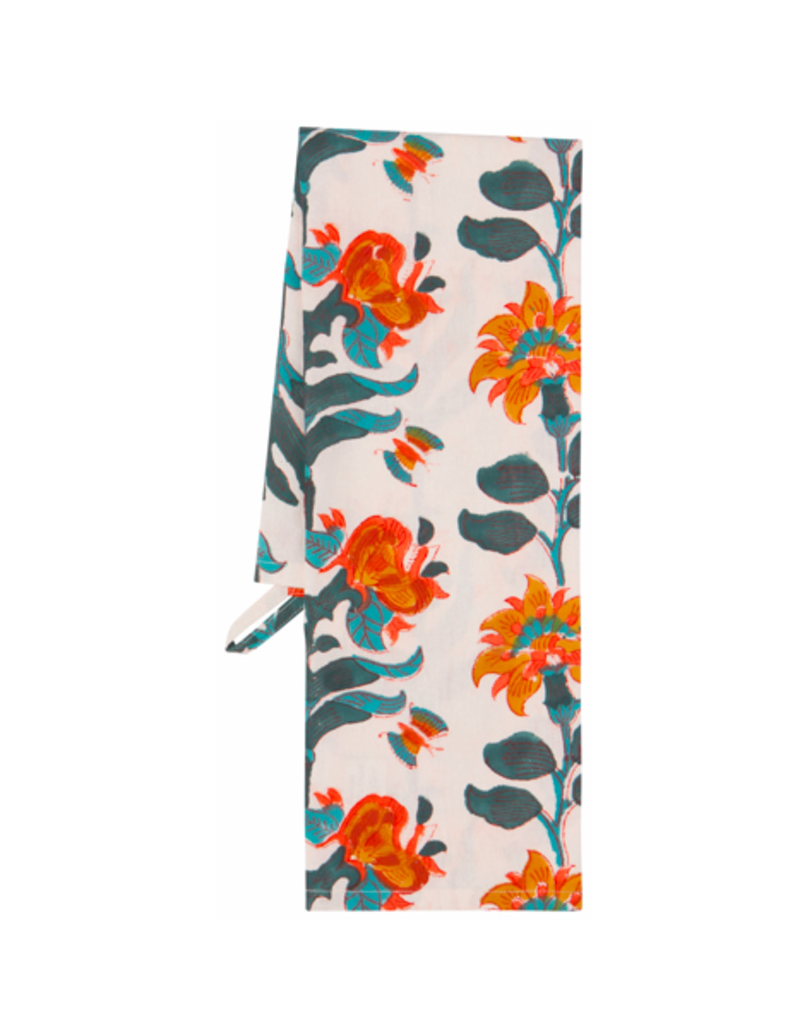 Tea Towel - Block Print, Calendula