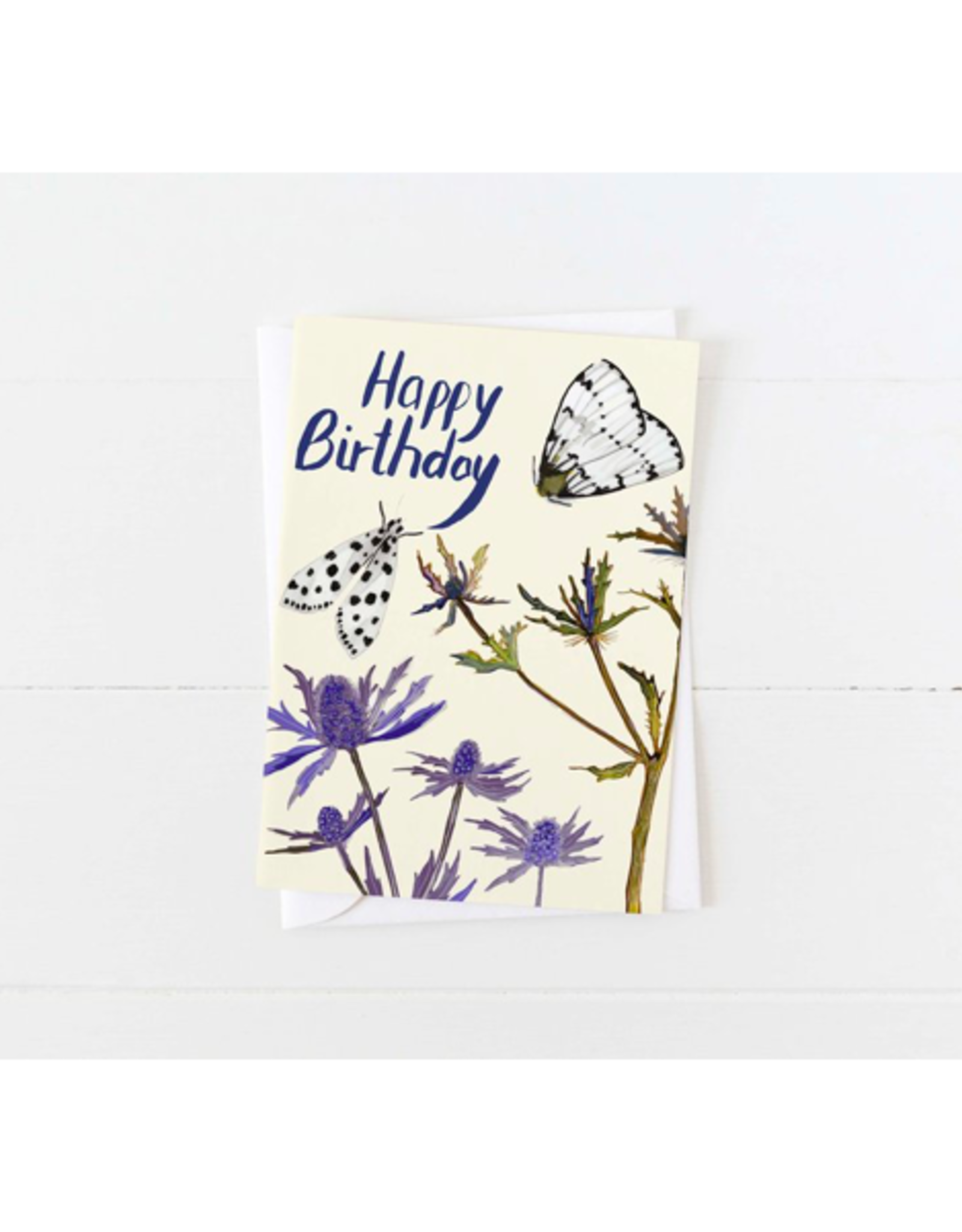 Briana Corr Scott - Card / Happy Birthday with Moths, 4 x 6"