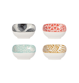 DCA - Pinch Bowl / Set of 4, Squared, Mixed Patterns