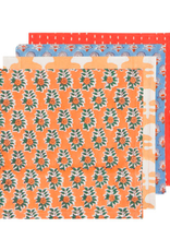 Cloth Napkin - Autumn Block Print, Set of 4