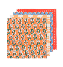Cloth Napkin - Autumn Block Print, Set of 4