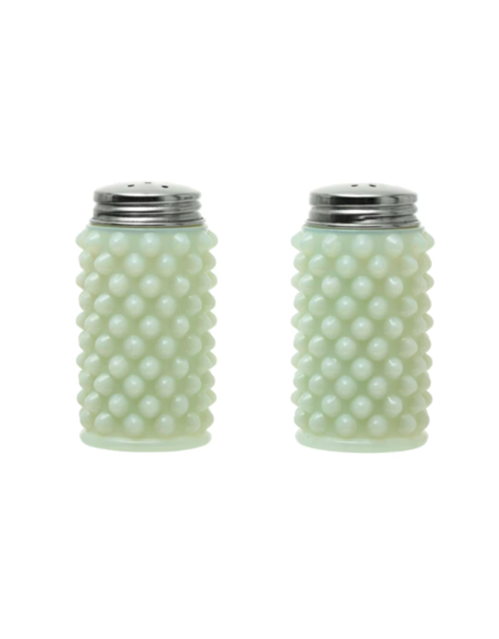 COP - Salt & Pepper Shakers Set / Hobnail Milk Glass