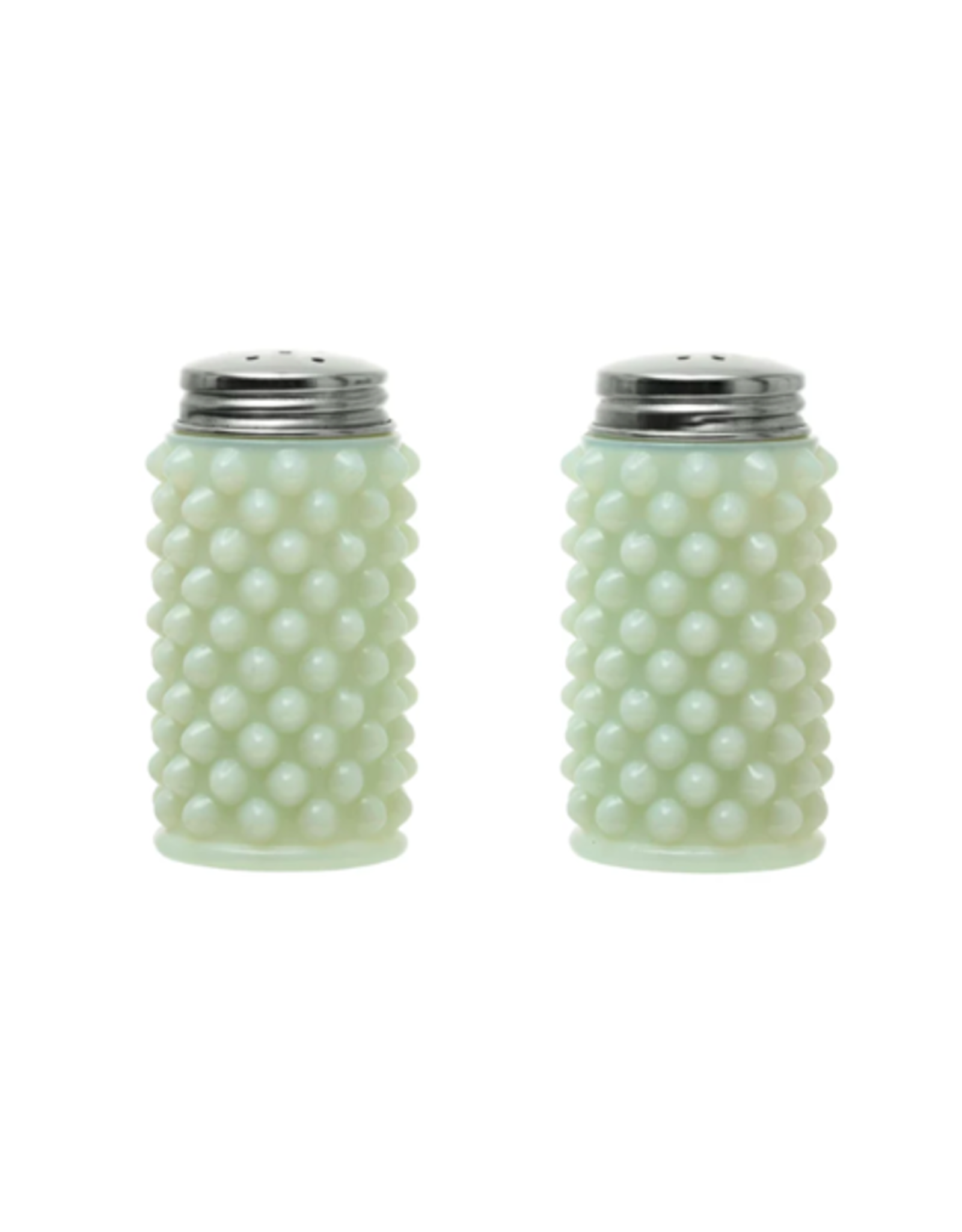 TIMCo COP - Salt & Pepper Shakers Set / Hobnail Milk Glass