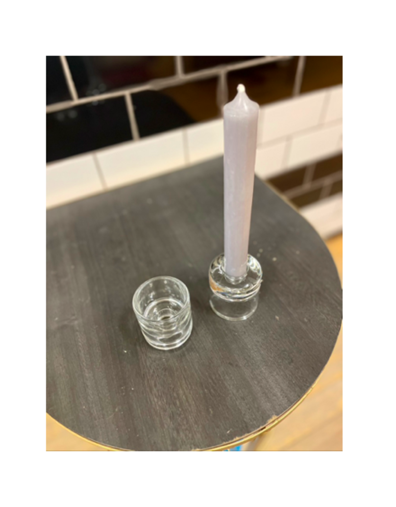 Candle Holder - Taper & Tealight Reversible, Glass