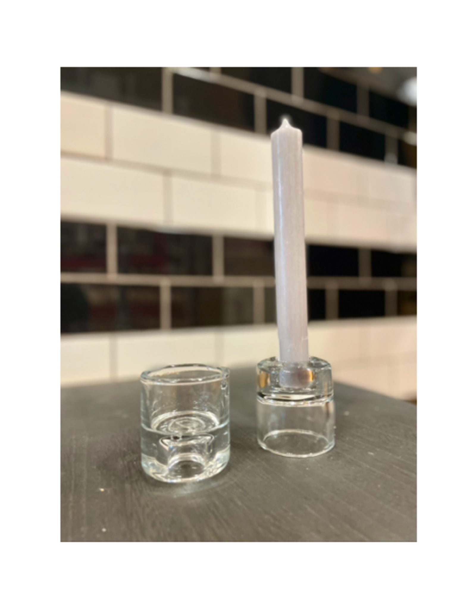 Candle Holder - Taper & Tealight Reversible, Glass