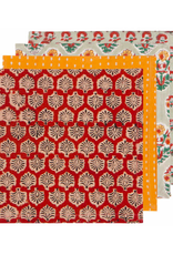 Cloth Napkin - Autumn Block Print, Set of 4