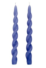Taper Candle - Spiral, Sapphire