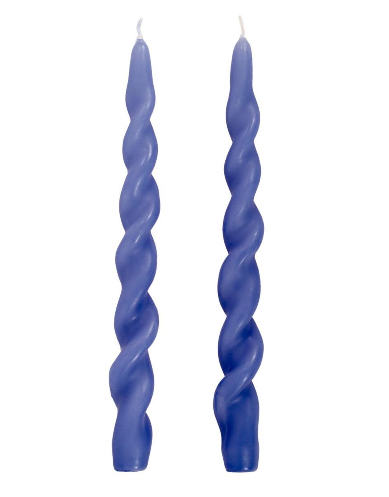 Taper Candle - Spiral, Sapphire