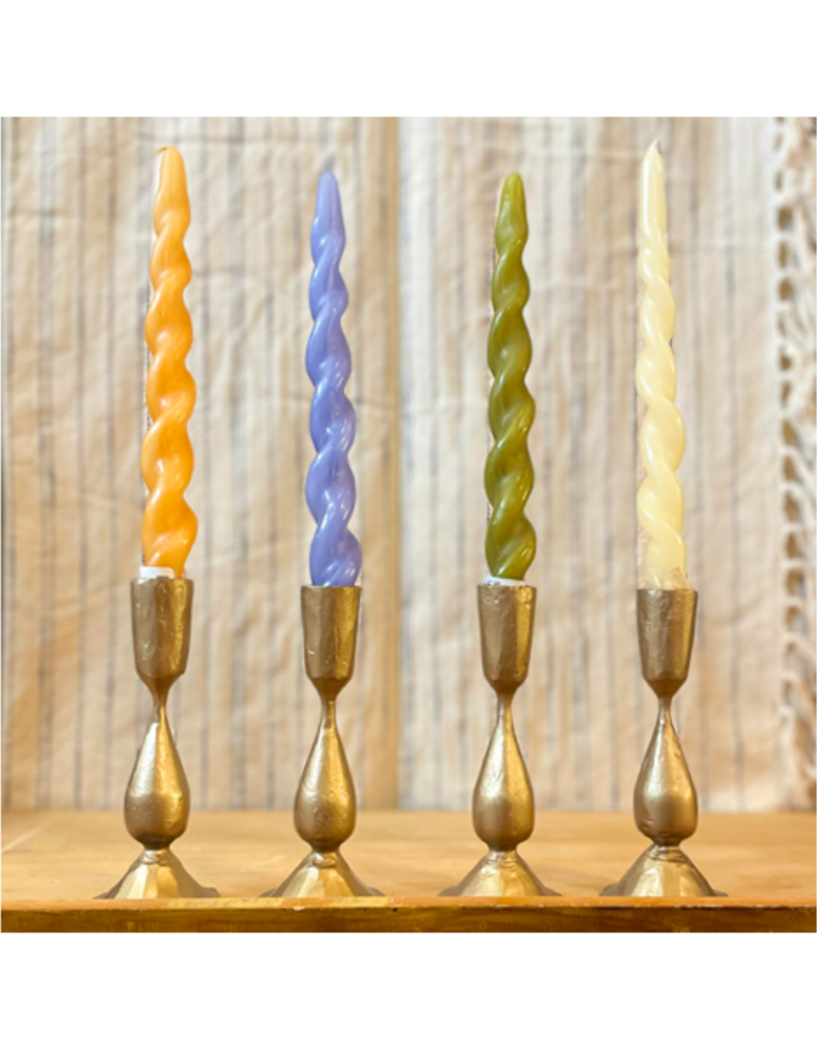 Taper Candle - Spiral, Sapphire