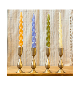 Taper Candle - Spiral, Sapphire