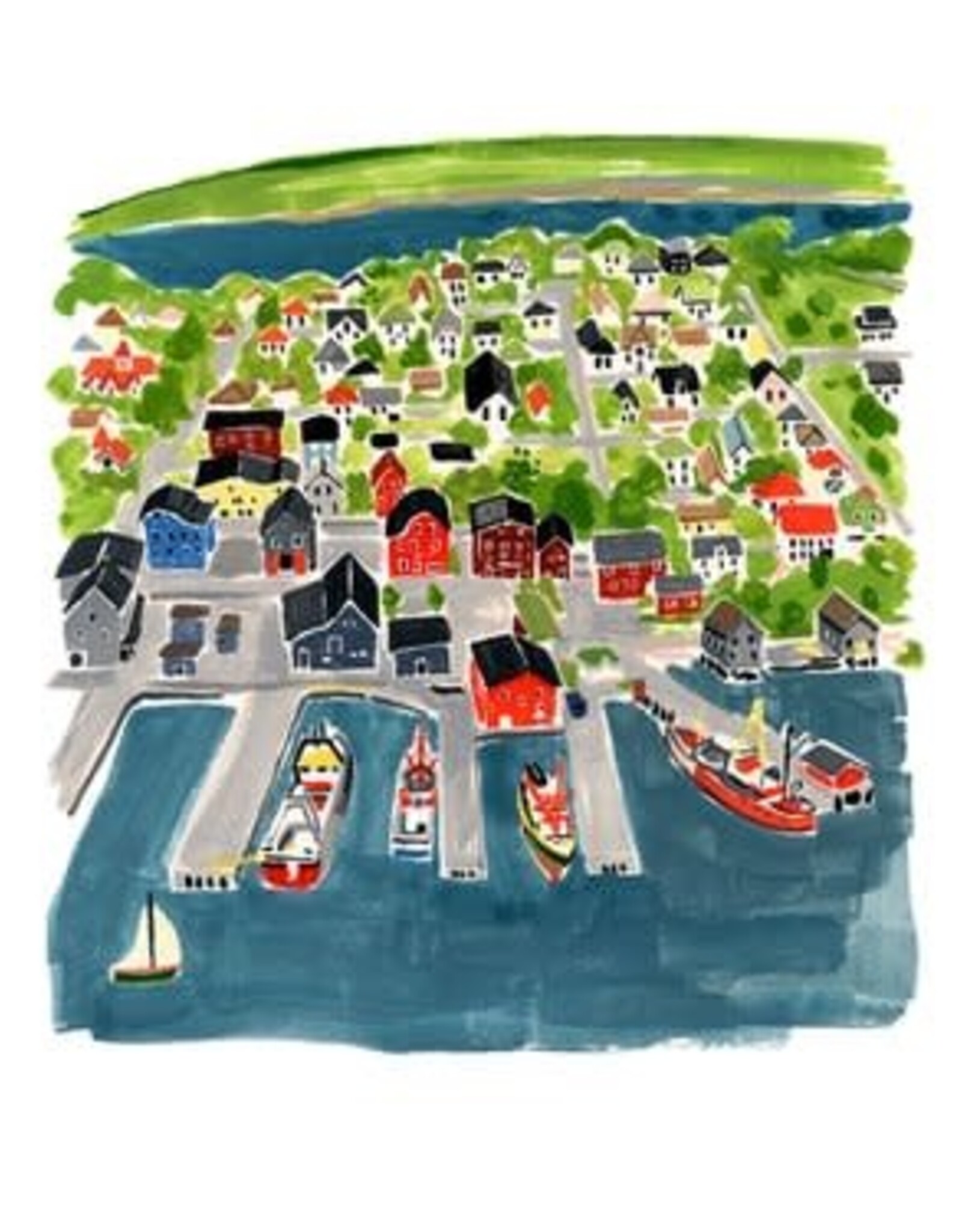Kat Frick Miller - Art Print, Town of Lunenburg, 8 x 10"