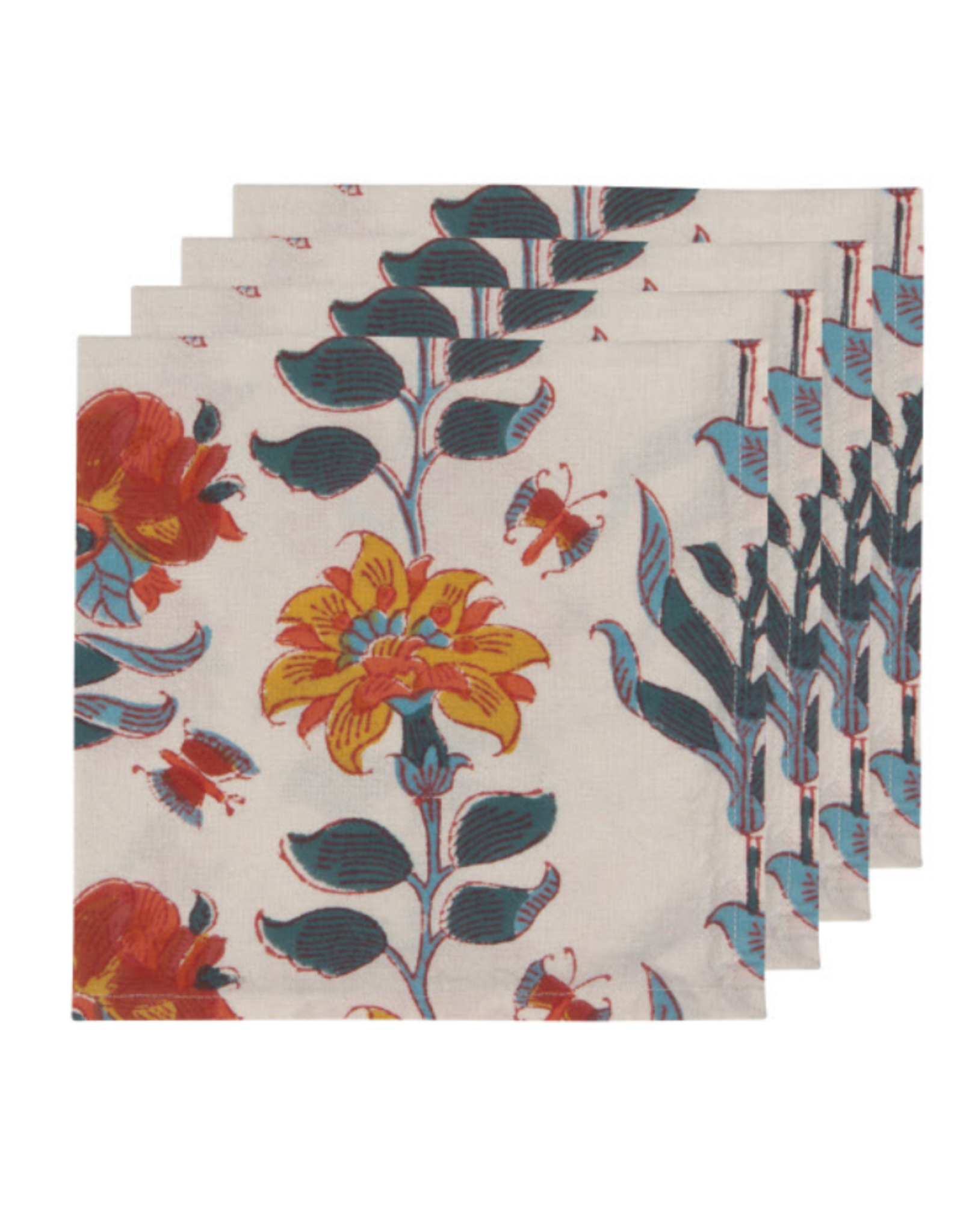 Cloth Napkin - Calendula Block Print