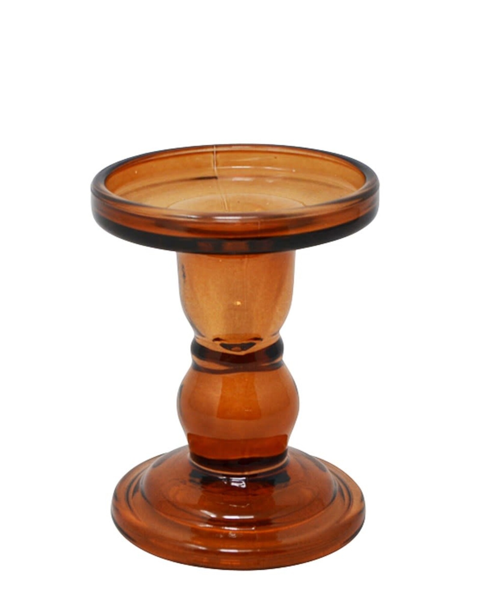 NIA - Candle Holder / Amber Glass