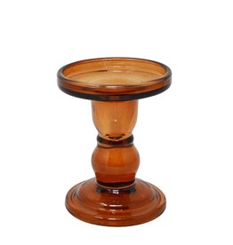 NIA - Candle Holder / Amber Glass