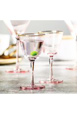 ATT - Cocktail Glass / Rose with Gold Rim, 6oz
