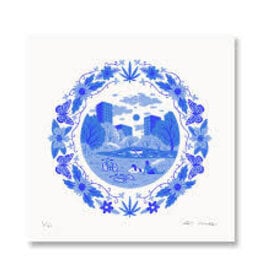 Midnight Oil - Print / Summer in the Park Delftware, 8 x 8"