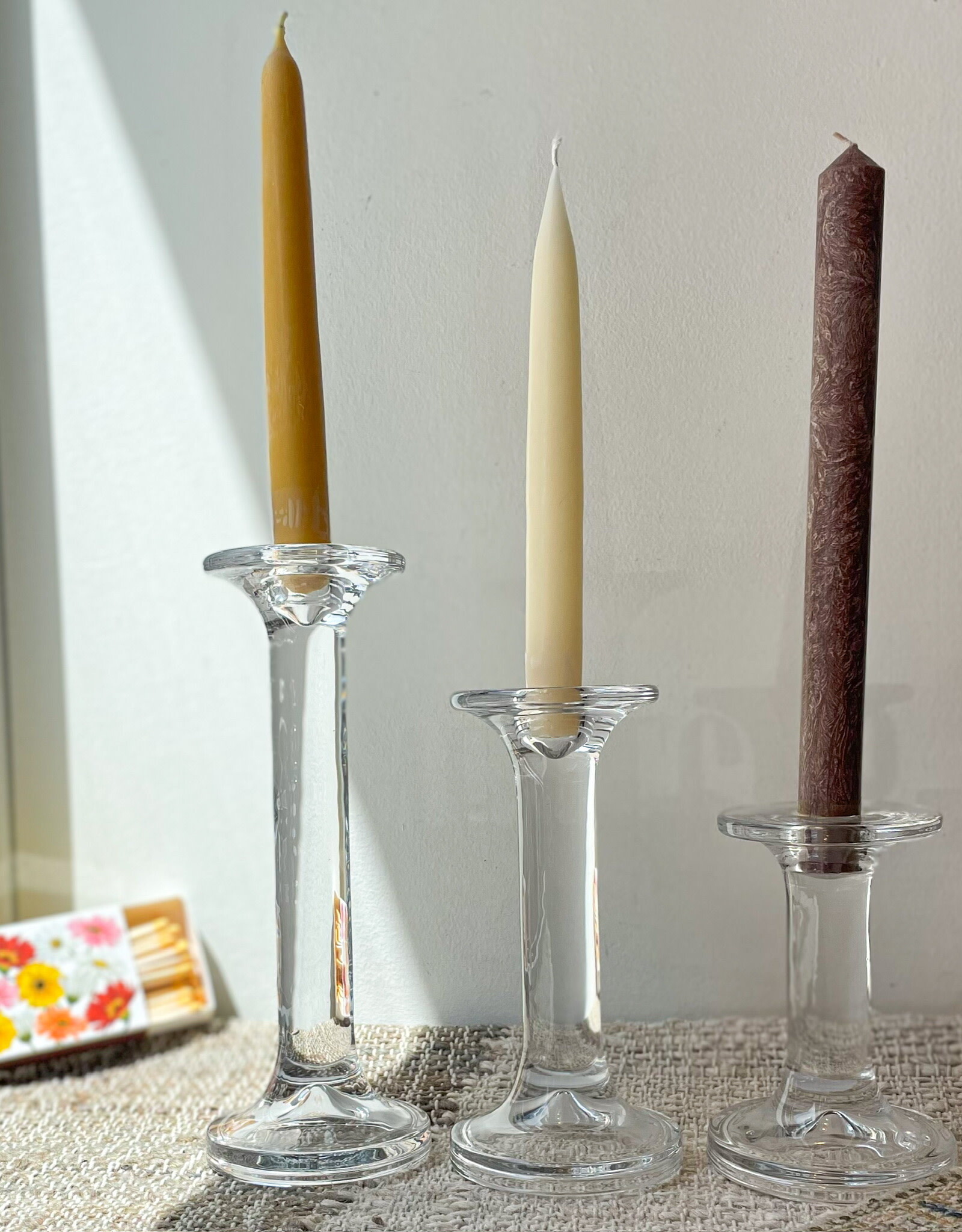 ATT - Taper or Pillar Candle Holder / Glass, Medium