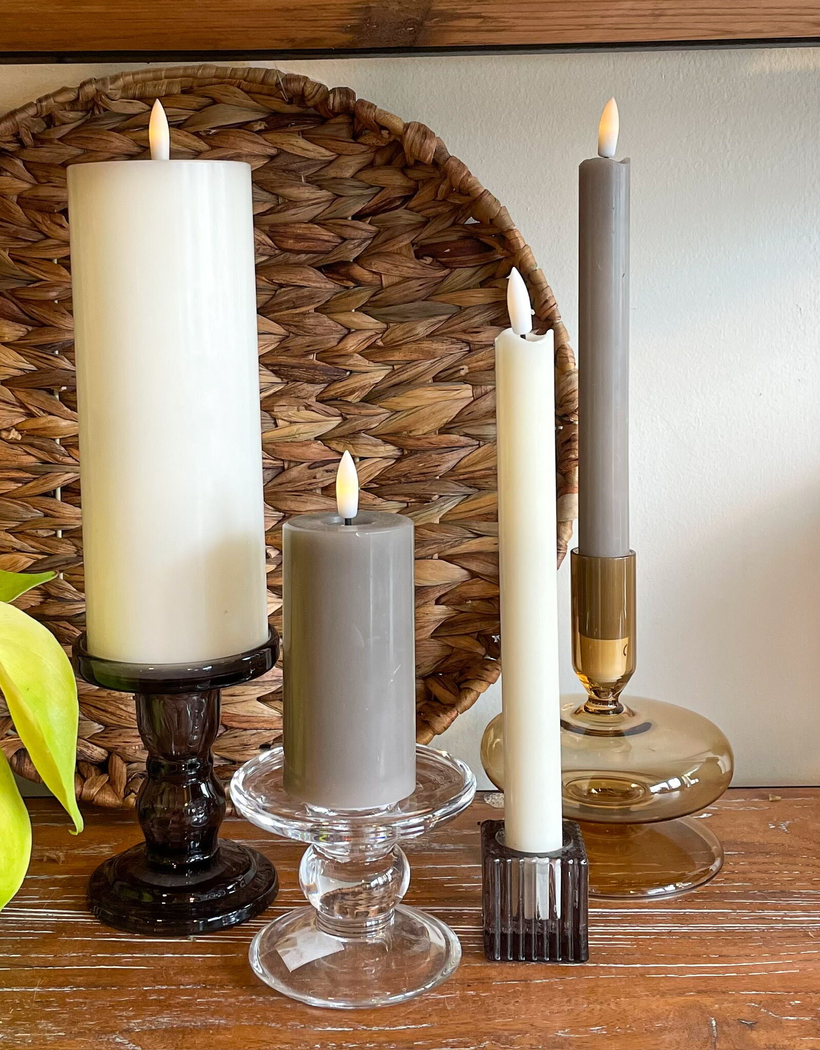 ATT - LED Taper Candle / Set of 2, Cream, 9.5"