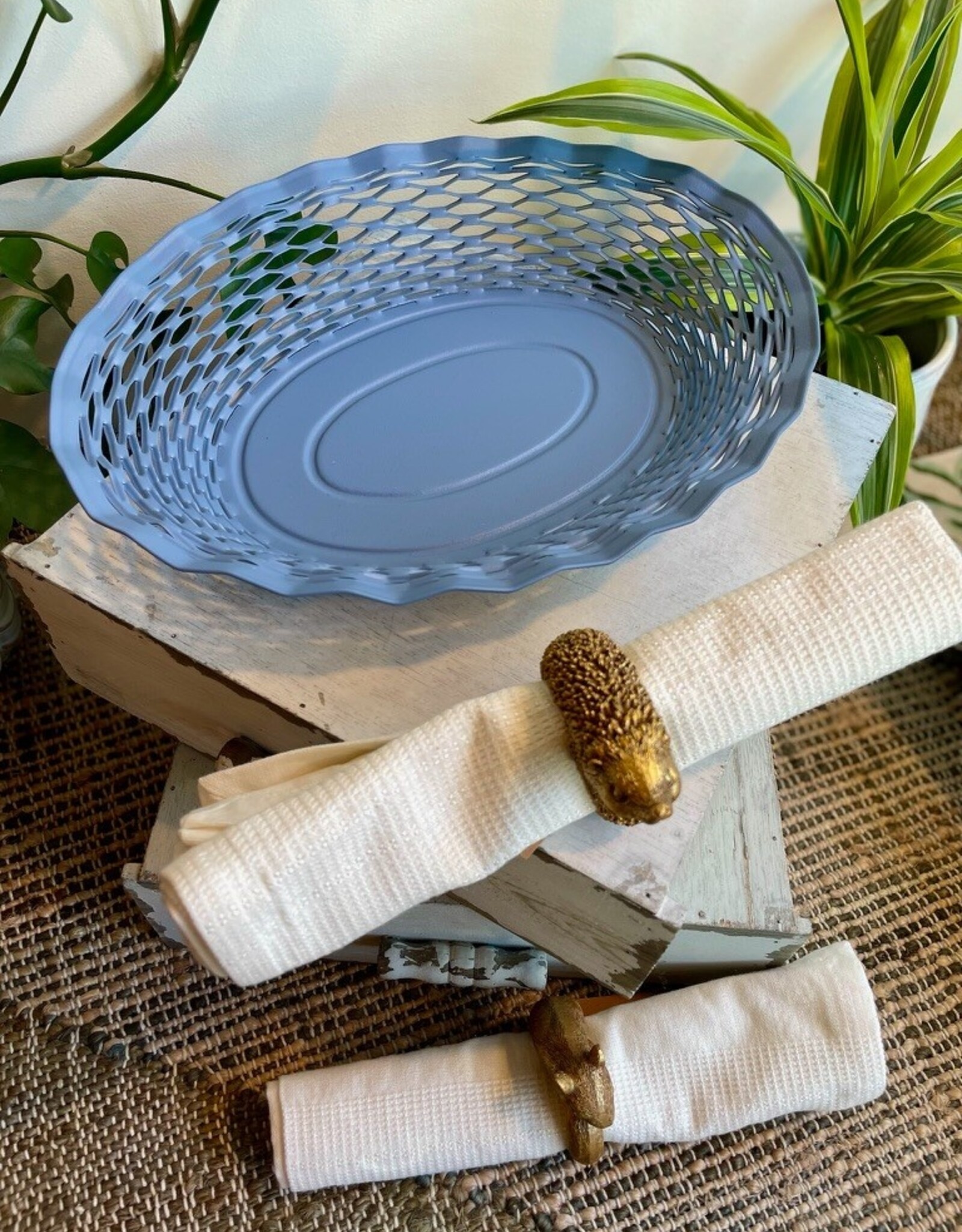 Food Basket - Enamel, French Blue