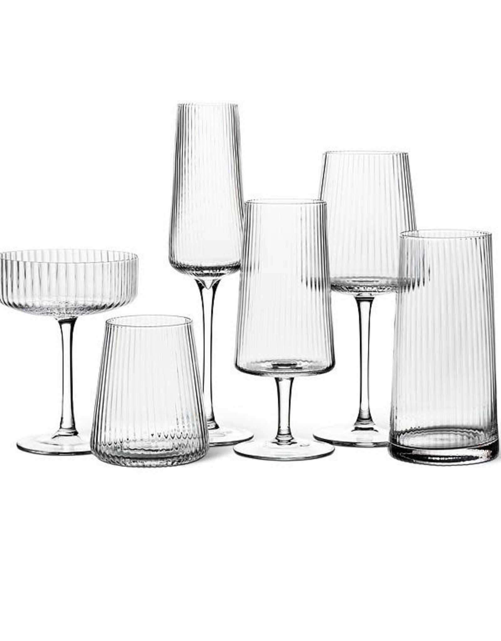 Wine Glass - Ribbed Clear