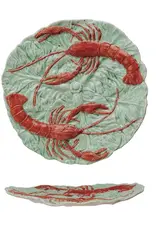 Serving Platter - Embossed Hand Painted Lobster