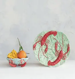 Serving Platter - Embossed Hand Painted Lobster