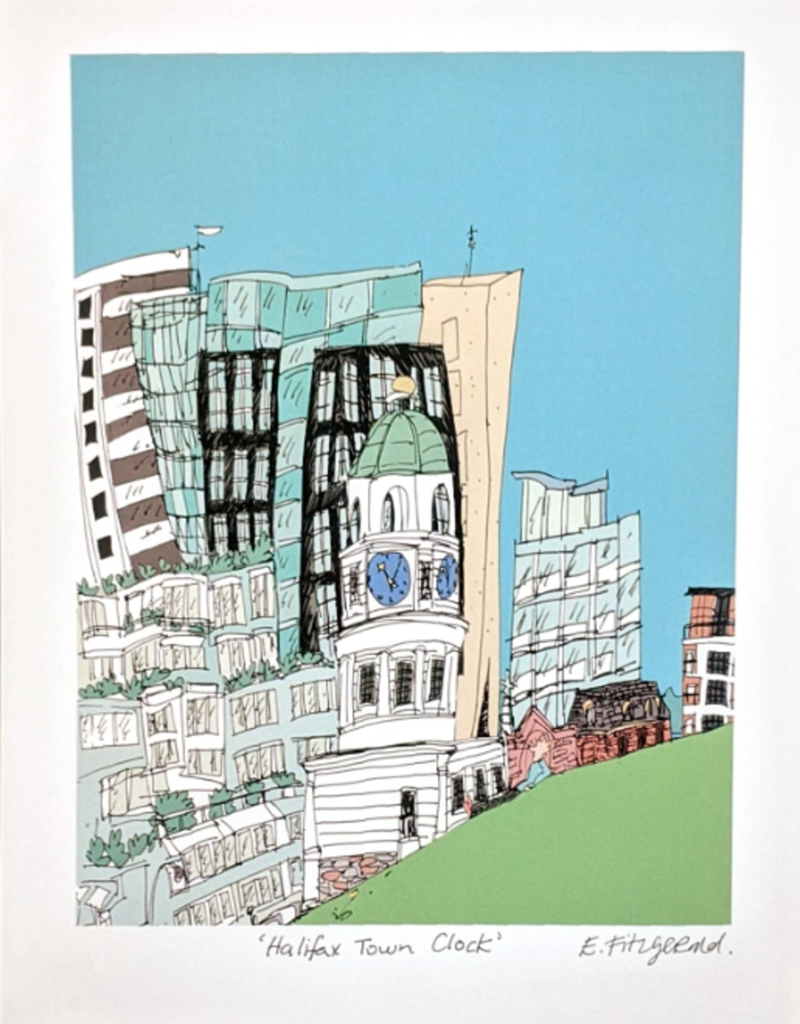 Emma Fitzgerald - Print / Town Clock, 8.5 x 11"