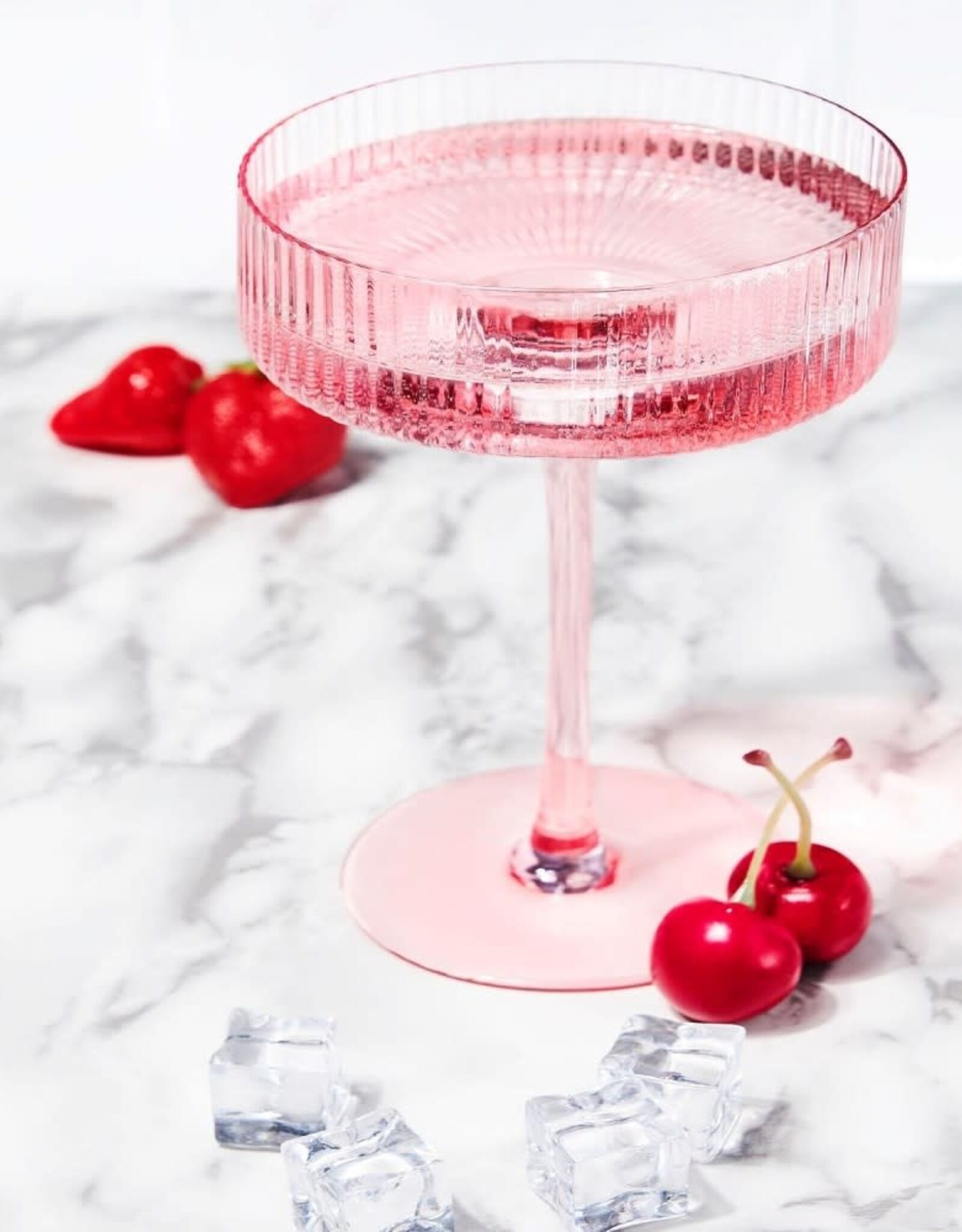ICM - Cocktail Coupe / Ribbed Roses, 10oz