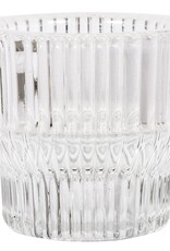 Taper & Tealight Candle Holder - Ribbed Glass