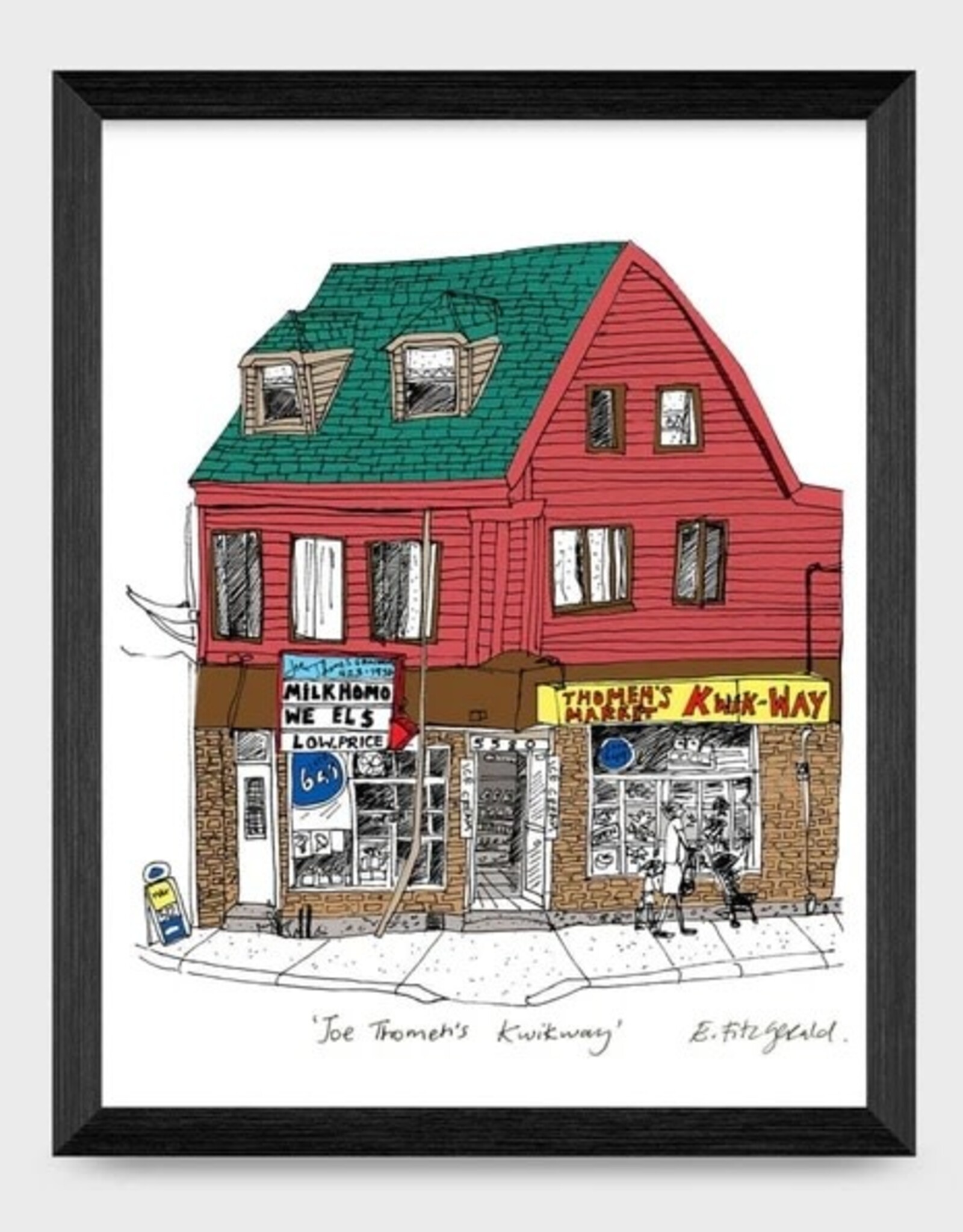Emma Fitzgerald - Art Print, Joe Thomeh's Kwikway, 8.5 x 11"