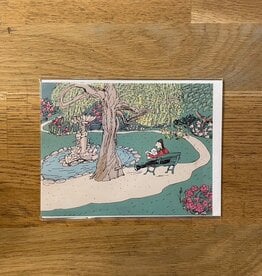 Emma Fitzgerald - Card / Reading in the Public Gardens, 4.25 x 5.5"