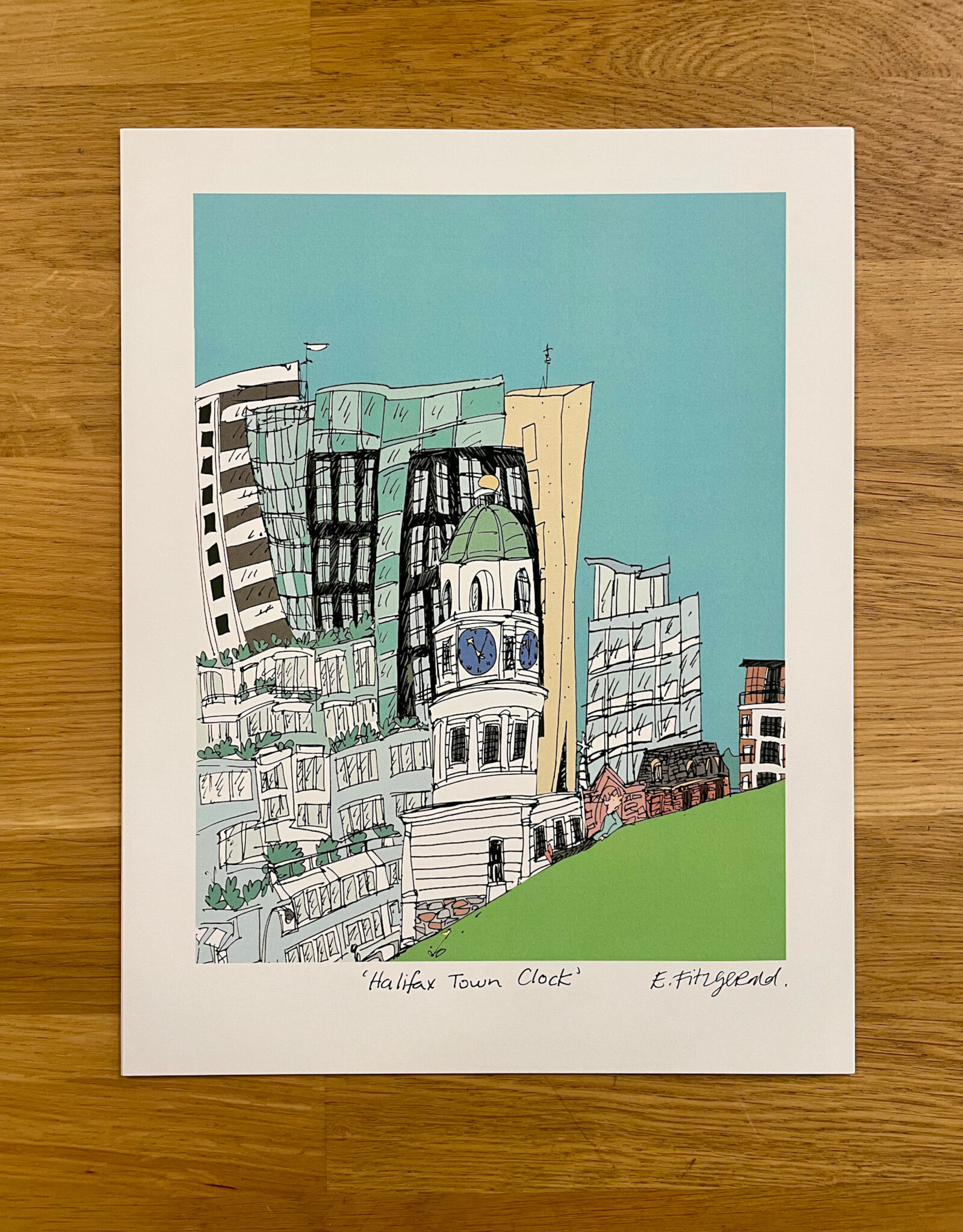 Emma Fitzgerald - Print / Town Clock, 8.5 x 11"