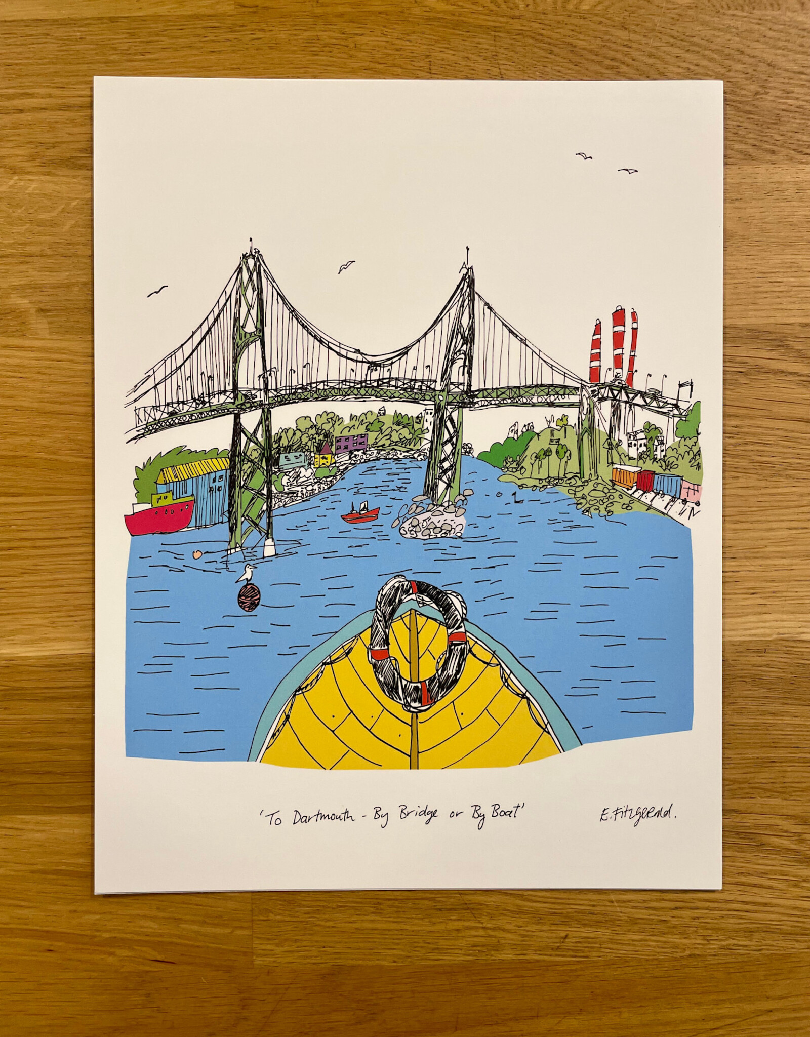 Emma Fitzgerald - Print / Bridge to Dartmouth, 8.5 x 11"