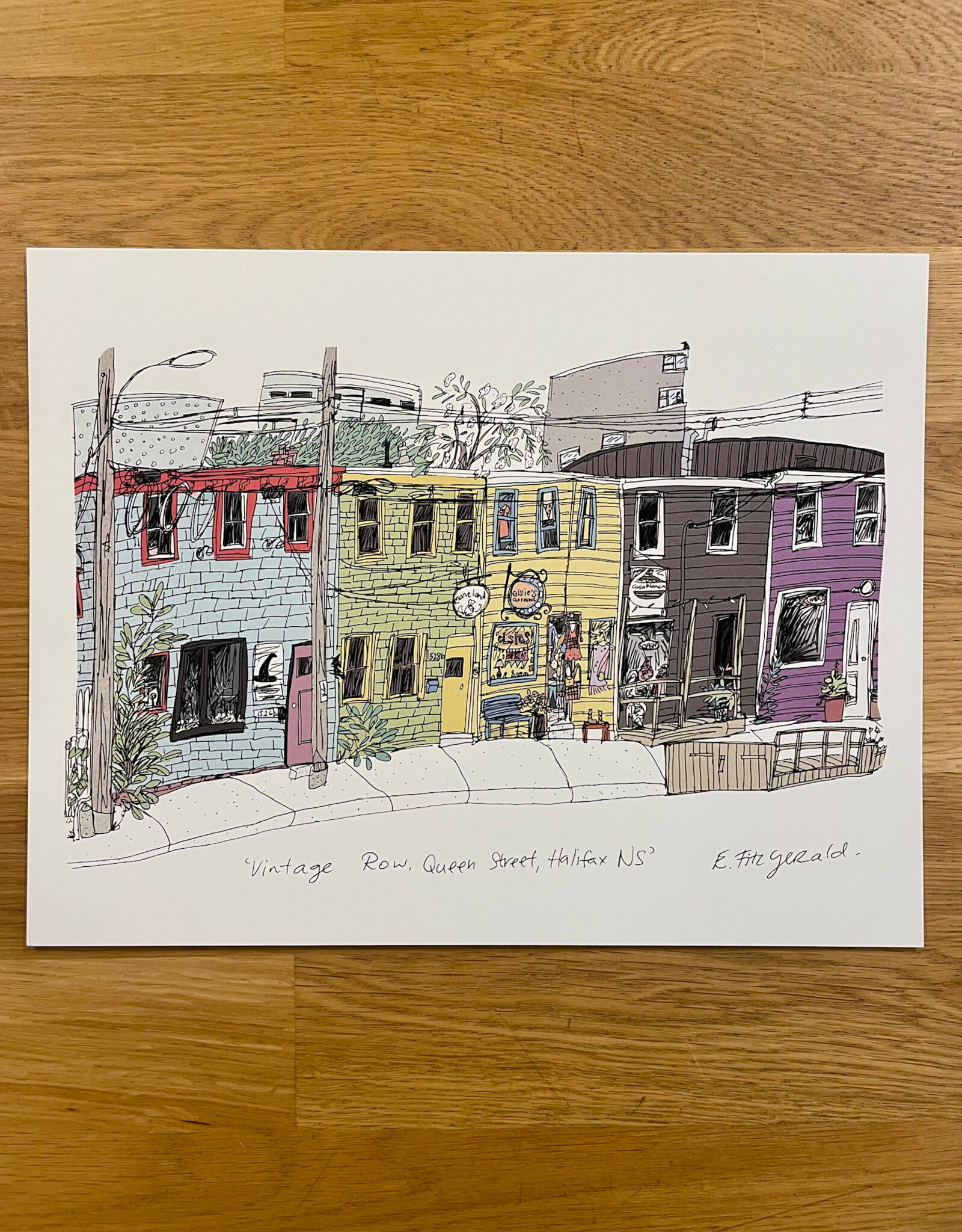 Art Print - Emma Fitzgerald, Vintage Row, 8.5 x 11"