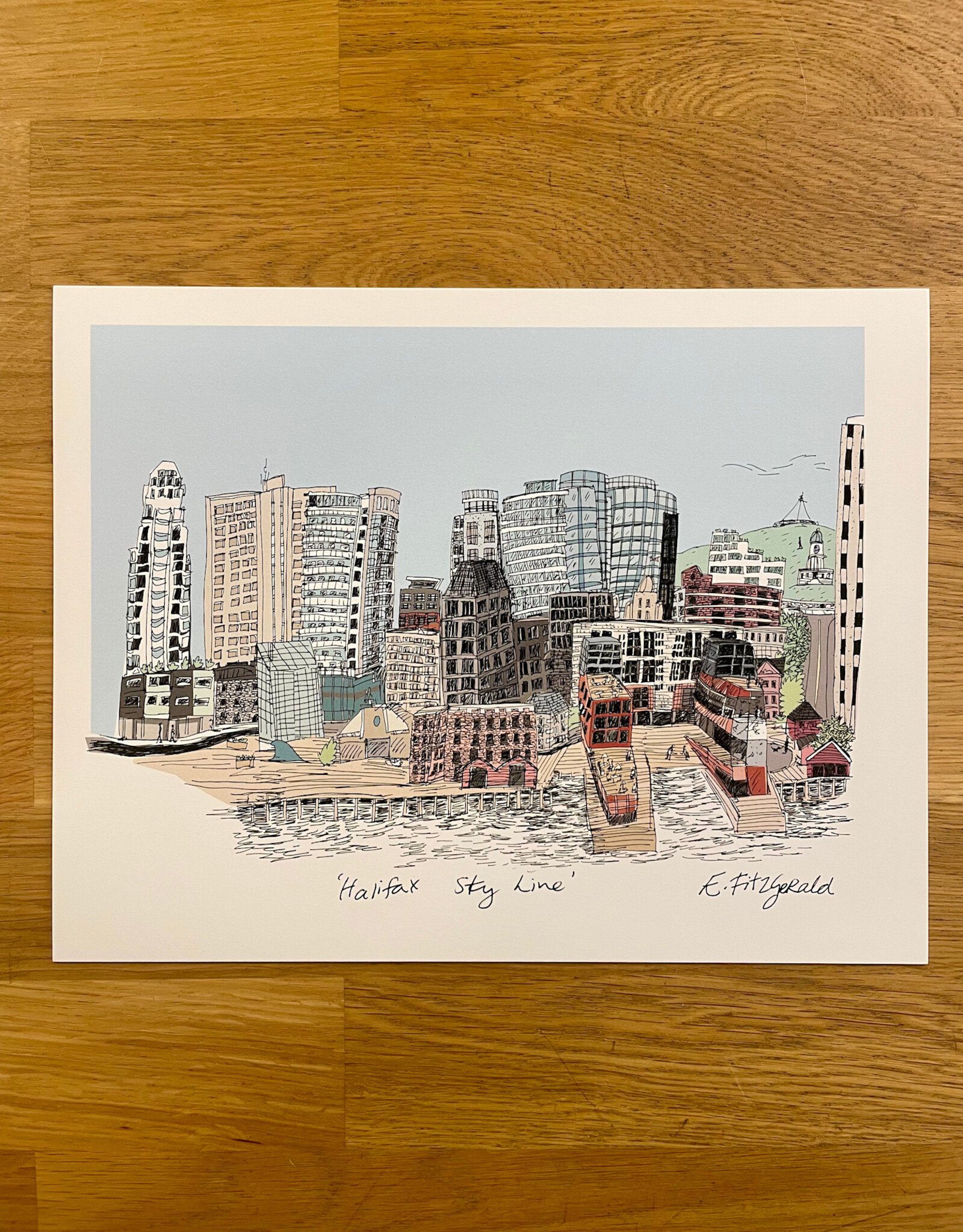 Emma Fitzgerald - Print / Halifax Skyline, 8.5 x 11"