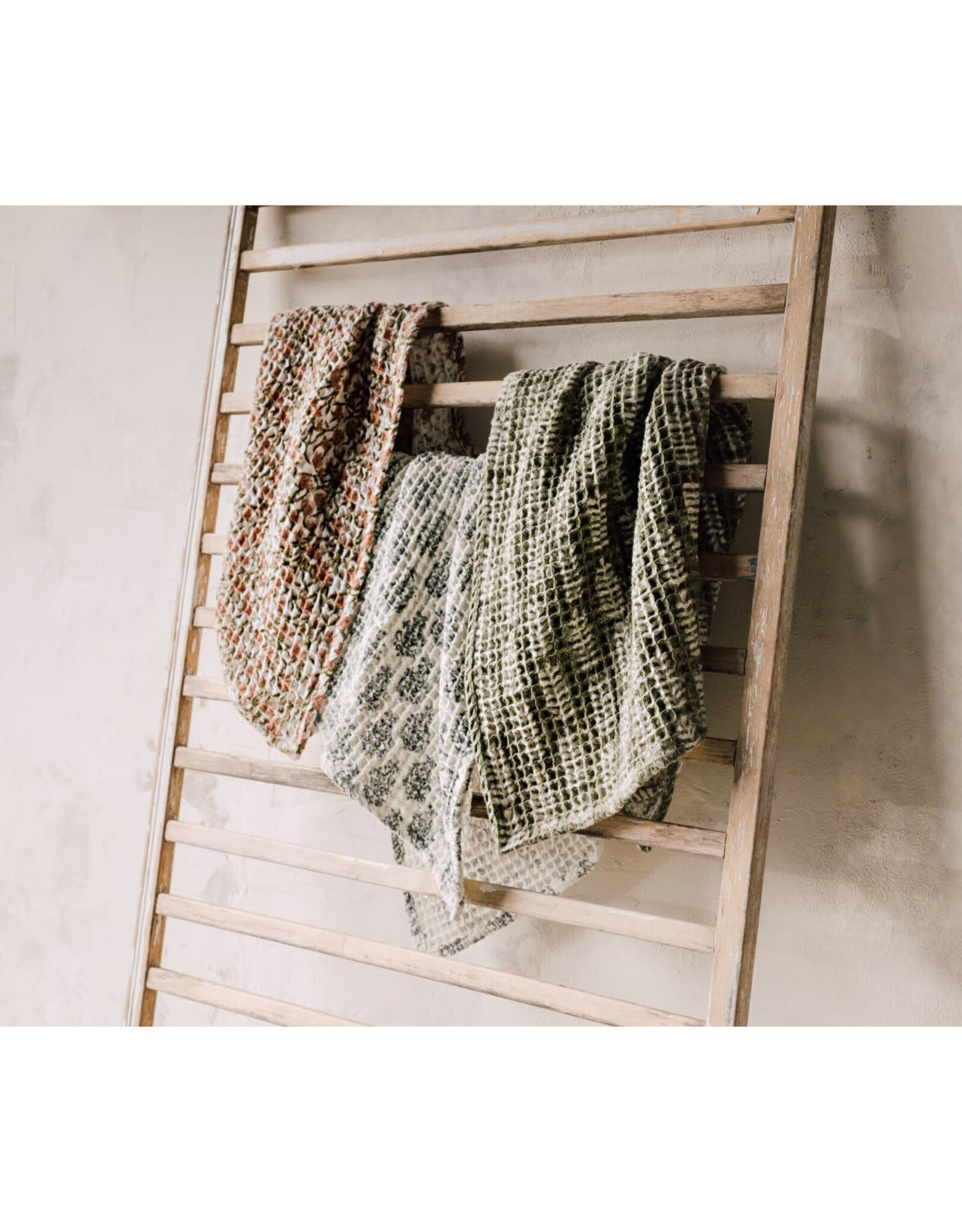 Tea Towel - Block Print Waffle, Nature