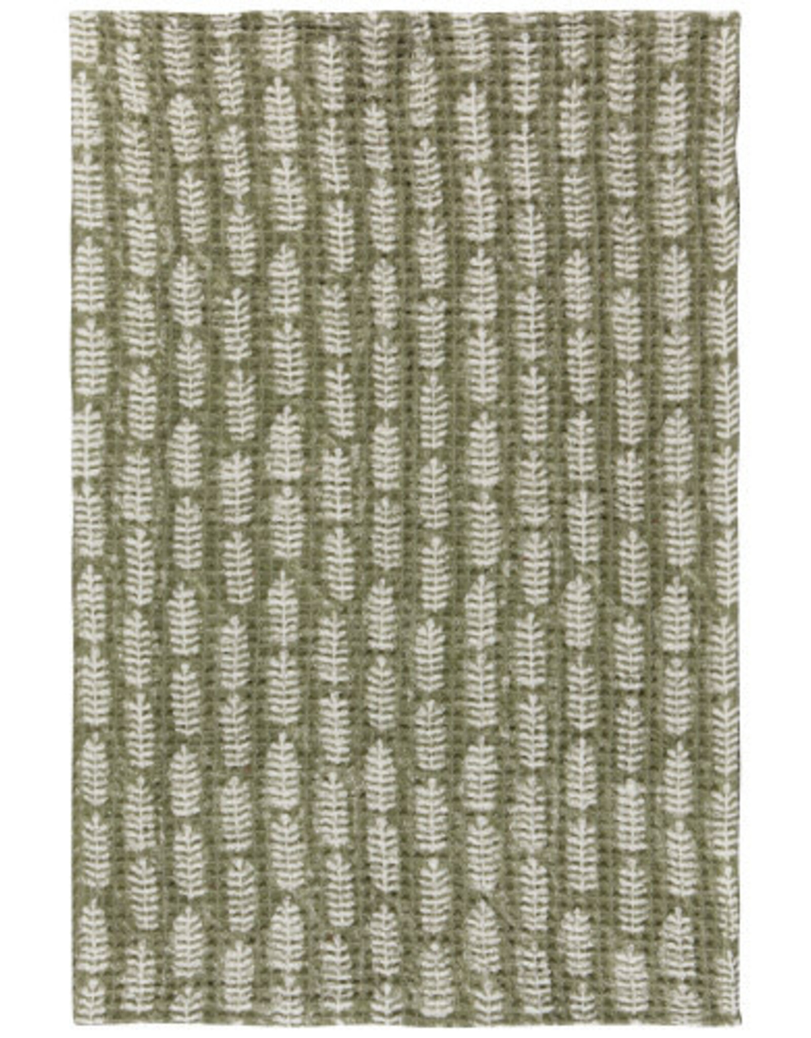Tea Towel - Waffle Block Print, Leaf
