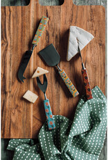 Cheese Knife - Block Print Flowers, Set of 4