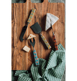Cheese Knife - Block Print Flowers, Set of 4