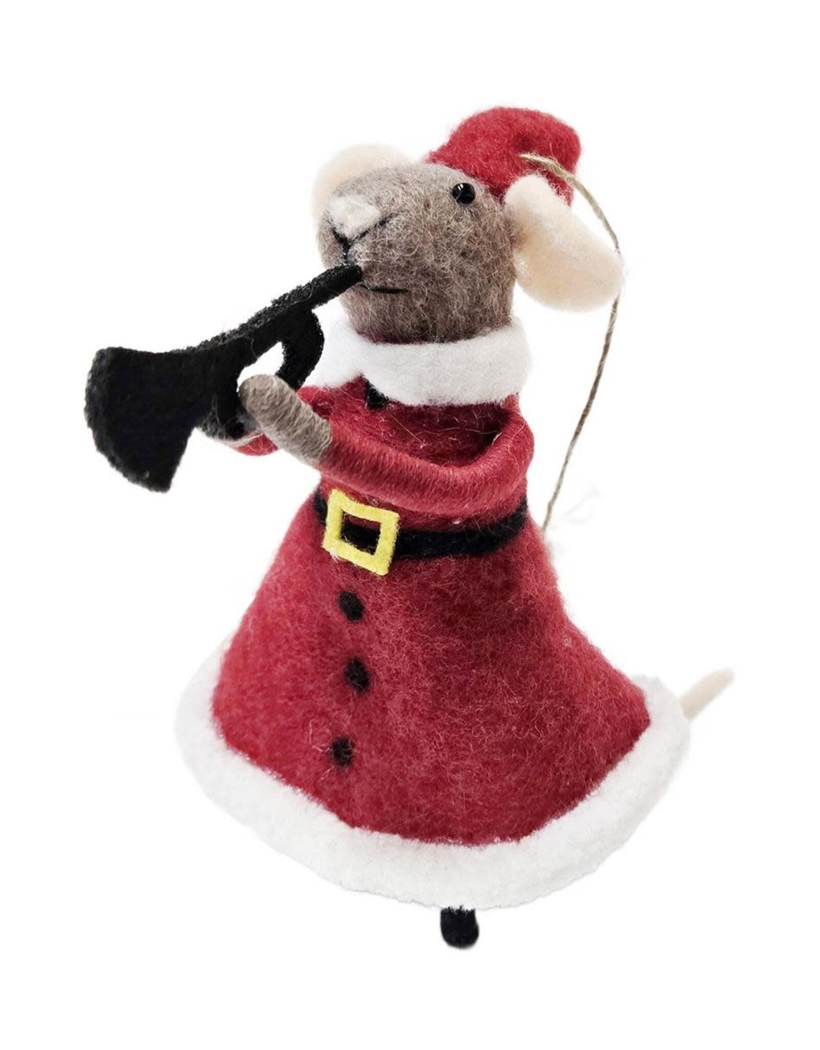 Ornament - Felt Mouse, Trumpet