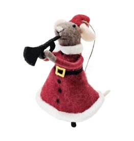 Ornament - Felt Mouse, Trumpet