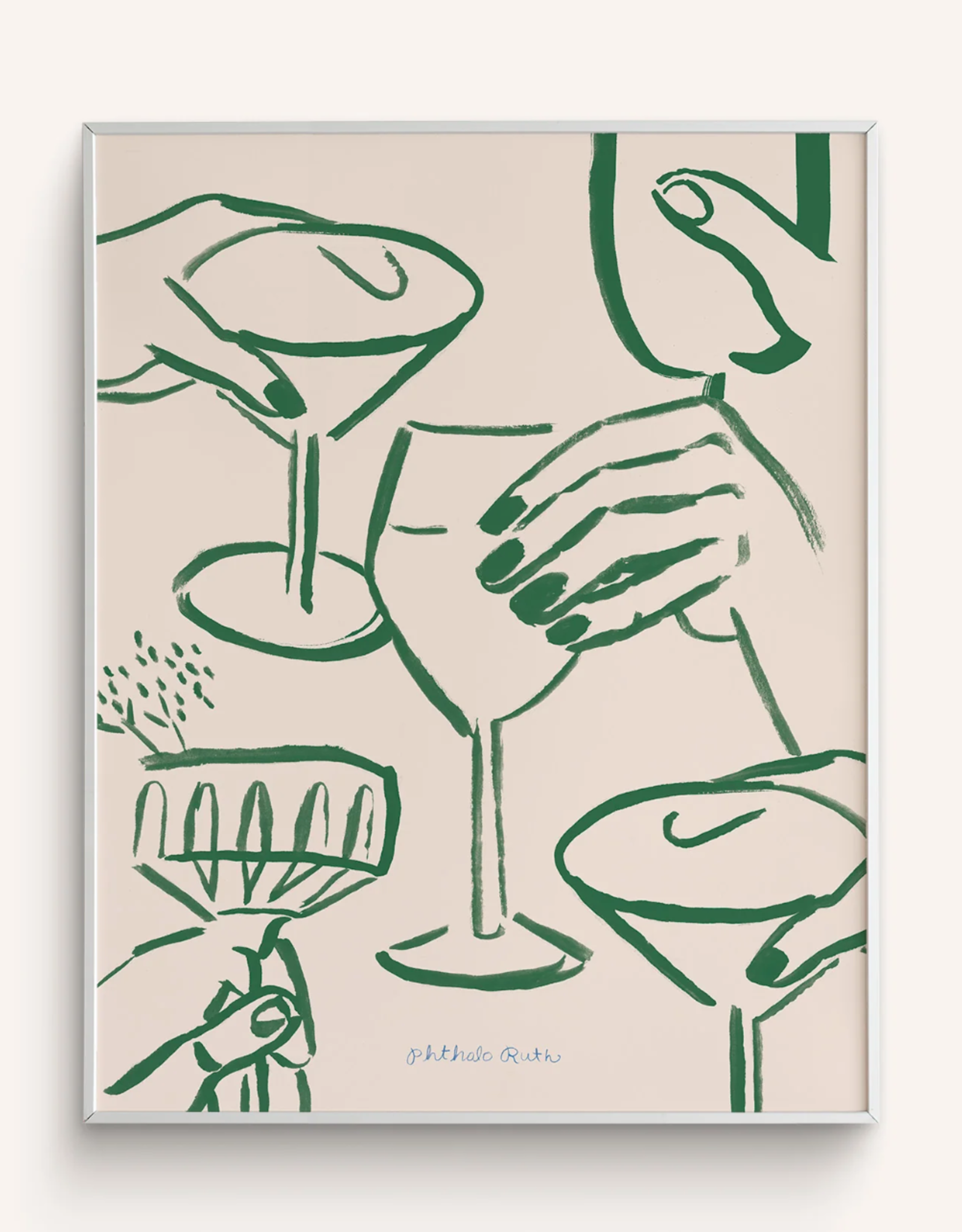 Phthalo Ruth - Art Print / Cheers Cocktail, 8 x 10"