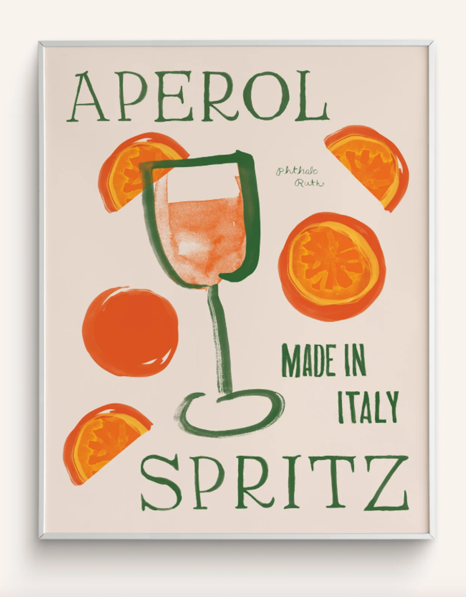 Phthalo Ruth - Art Print / Aperol Spritz, 8 x 10"