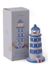 Incense & Tea Light Holder - Ceramic Blue Lighthouse