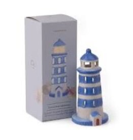 Incense & Tea Light Holder - Ceramic Blue Lighthouse