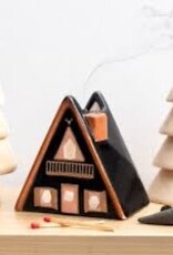 Incense & Tea Light Holder - Ceramic Nordic Cabin