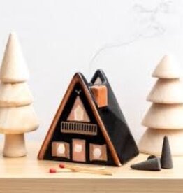 Incense & Tea Light Holder - Ceramic Nordic Cabin